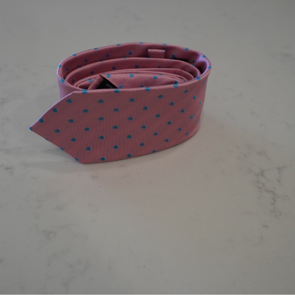 J Crew Pink and Blue Polka Dot Men's Tie